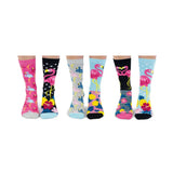 Einzelne Socken im 6er Pack, GO FLAMINGO, Gr. 37-42, mit Geschenkbox von United Oddsocks