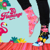 Einzelne Socken im 6er Pack, GO FLAMINGO, Gr. 37-42, mit Geschenkbox von United Oddsocks