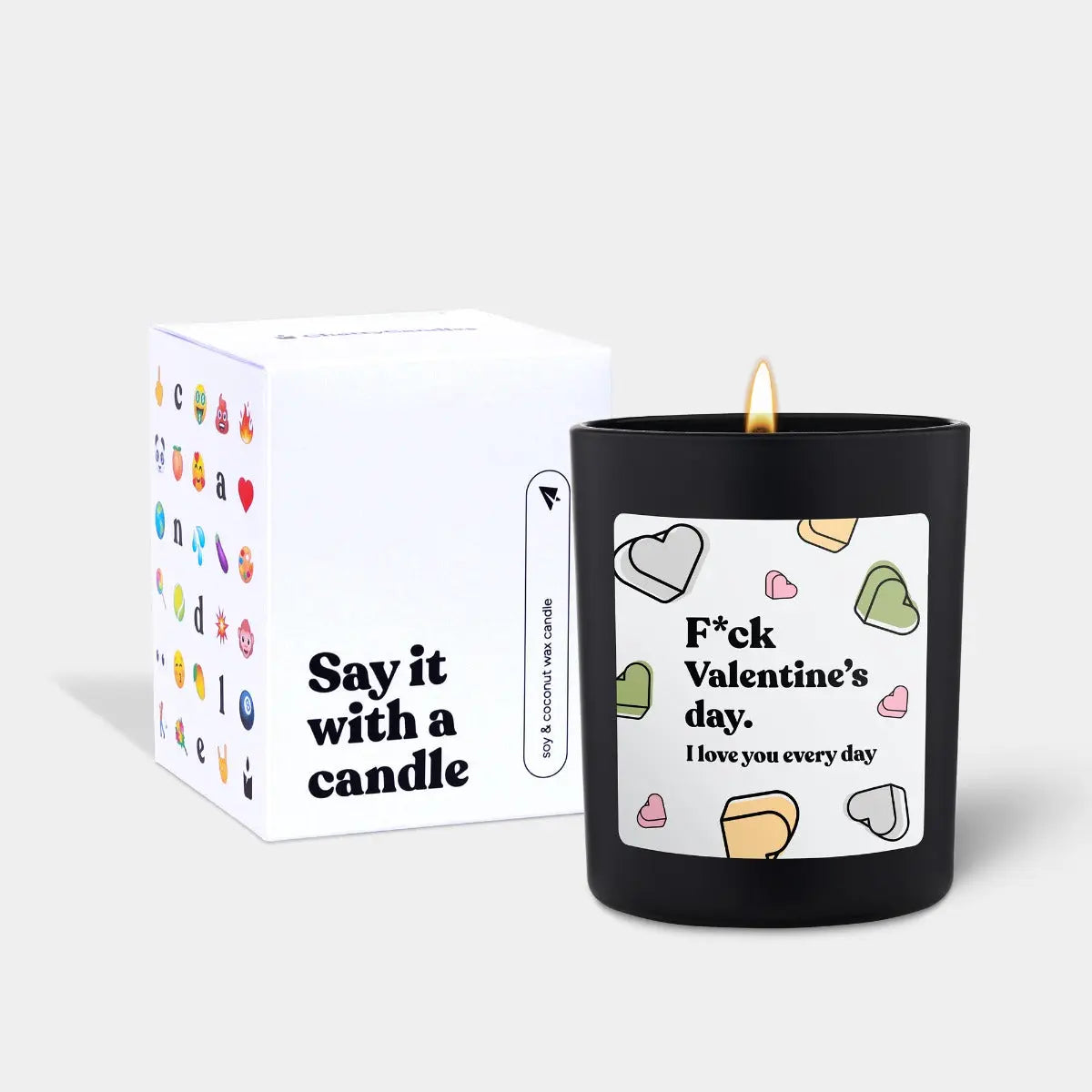 Duftkerze Schwarz Woody Fck Valentine's day von ChattyCandles