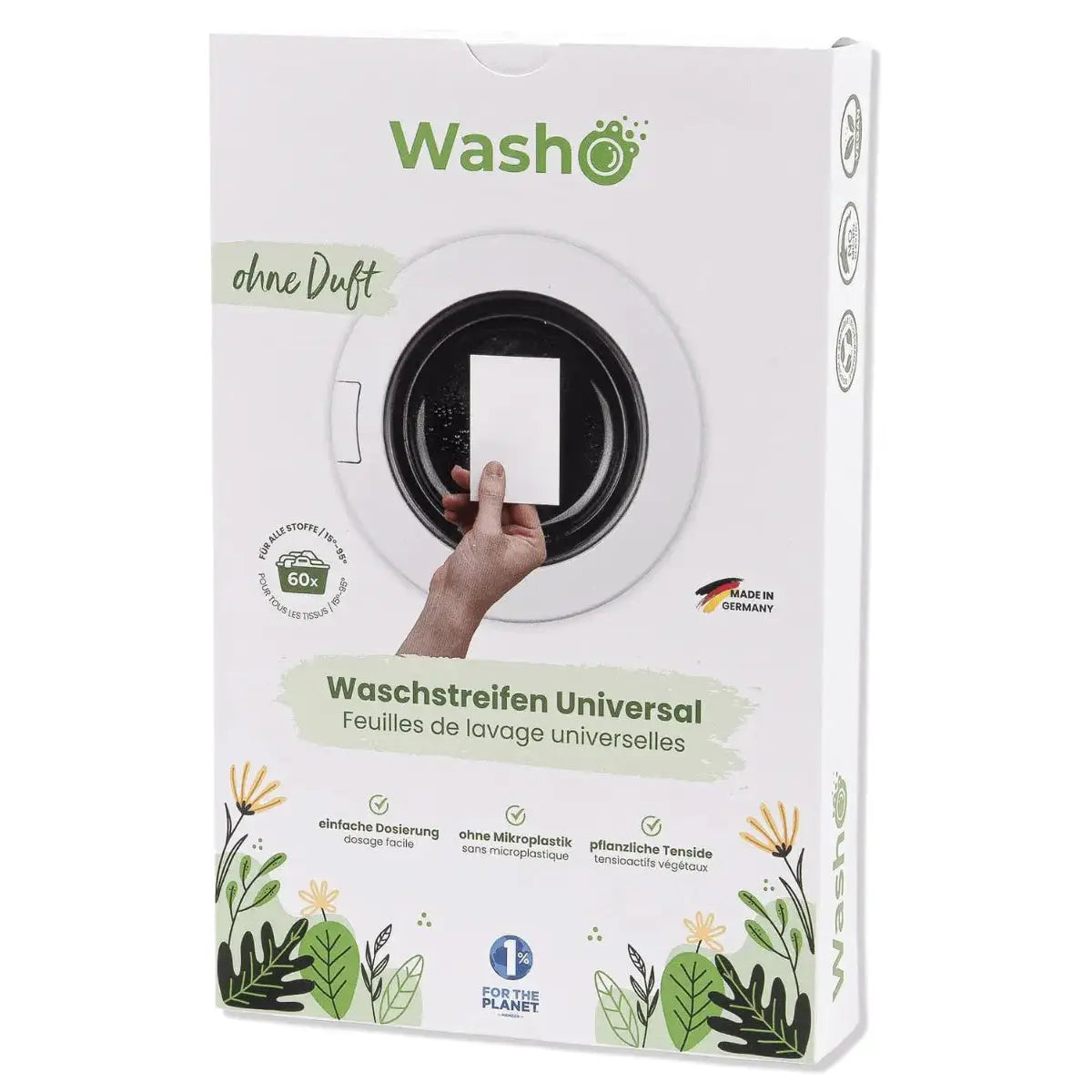 Waschstreifen 60 Stk. ohne Duft - Made in Germany von Washo