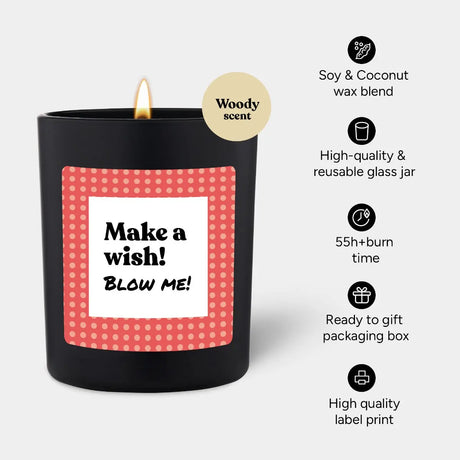 Duftkerze Schwarz Woody Make a wish von ChattyCandles