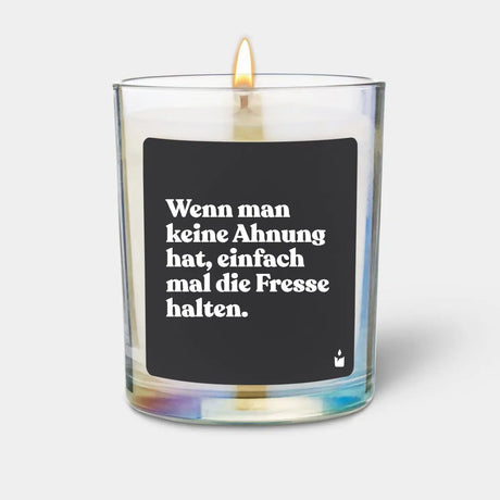 Duftkerze Rainbow Woody Wenn man keine Ahnung hat, einfach mal die Fresse halten. von ChattyCandles