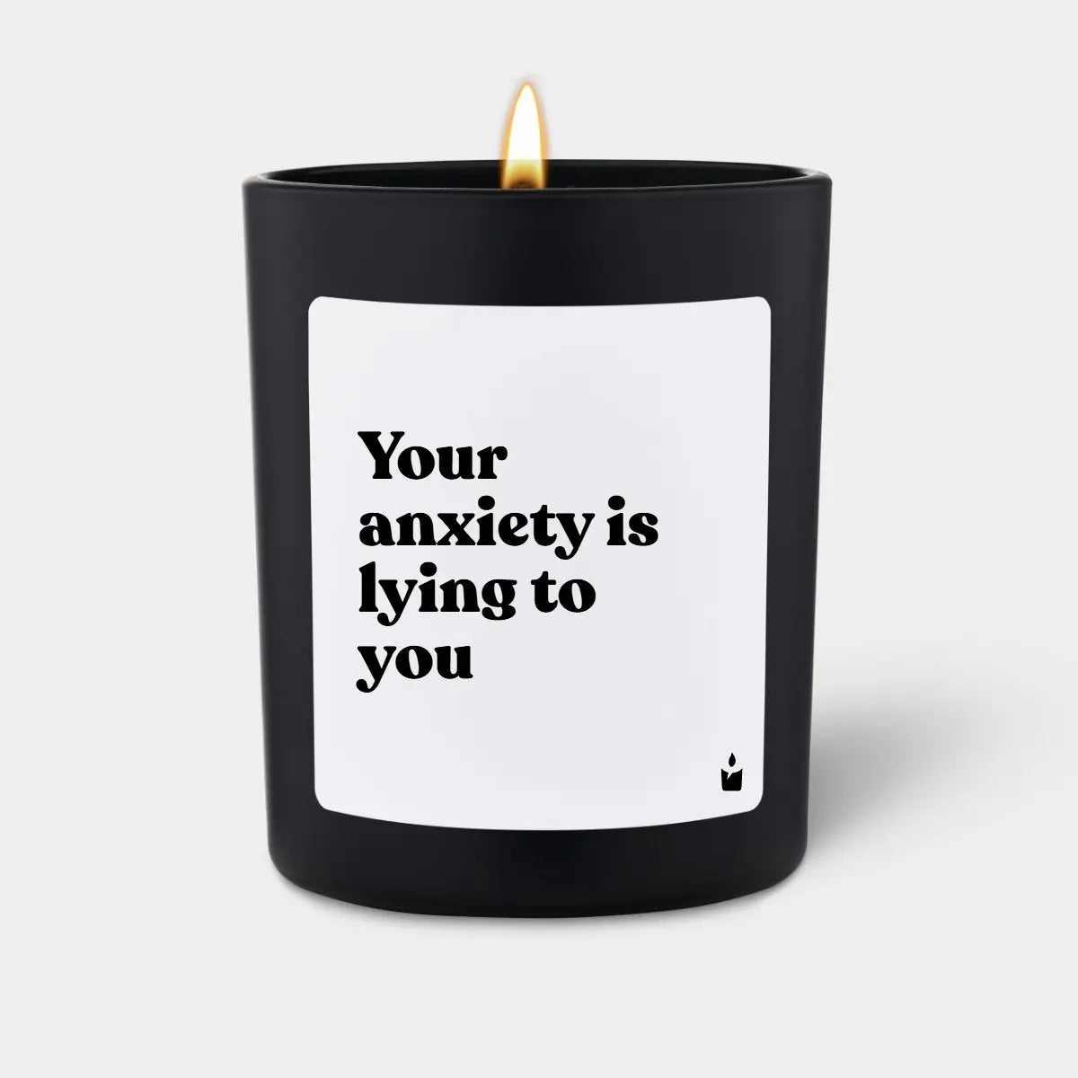 Duftkerze Schwarz Flowery Your anxiety is lying to you von ChattyCandles