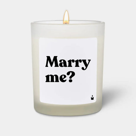 Duftkerze Weiss Woody Marry me? von ChattyCandles