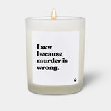 Duftkerze Weiss Flowery I sew because murder is wrong. von ChattyCandles