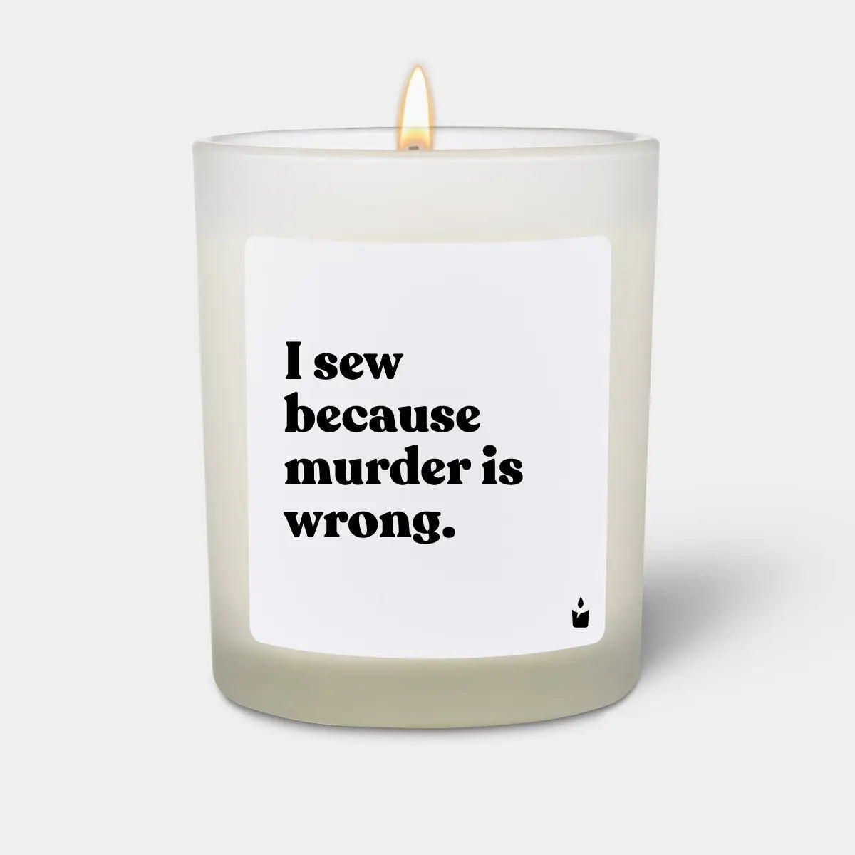 Duftkerze Weiss Flowery I sew because murder is wrong. von ChattyCandles