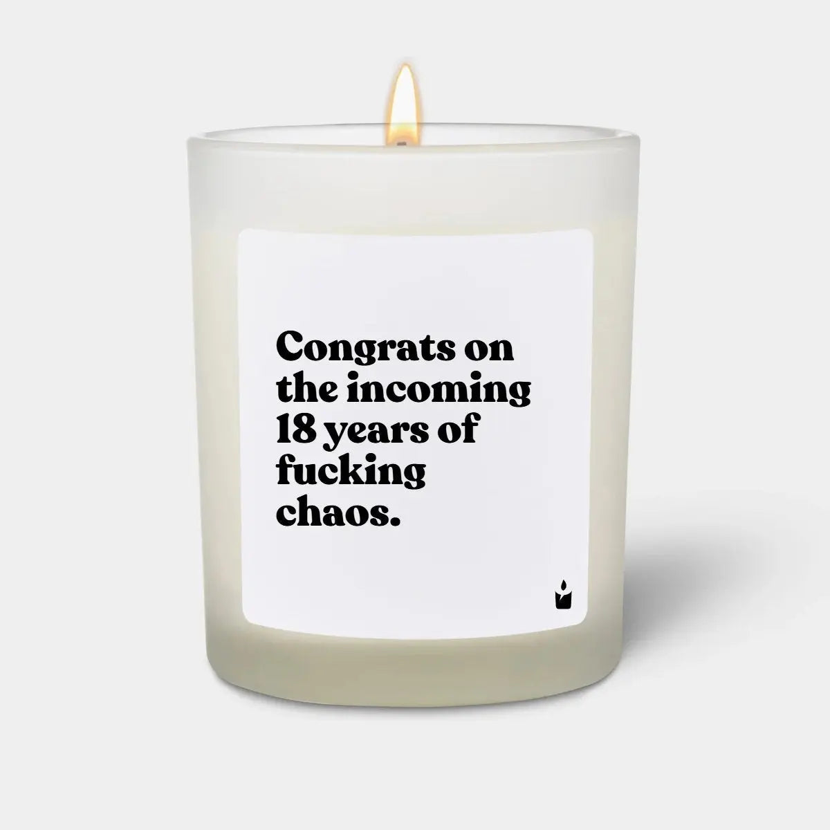 Duftkerze Weiss Woody Congrats on the incoming 18 years of fucking chaos. von ChattyCandles