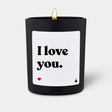 Duftkerze Schwarz Flowery I love you. von ChattyCandles