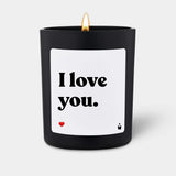Duftkerze Schwarz Flowery I love you. von ChattyCandles