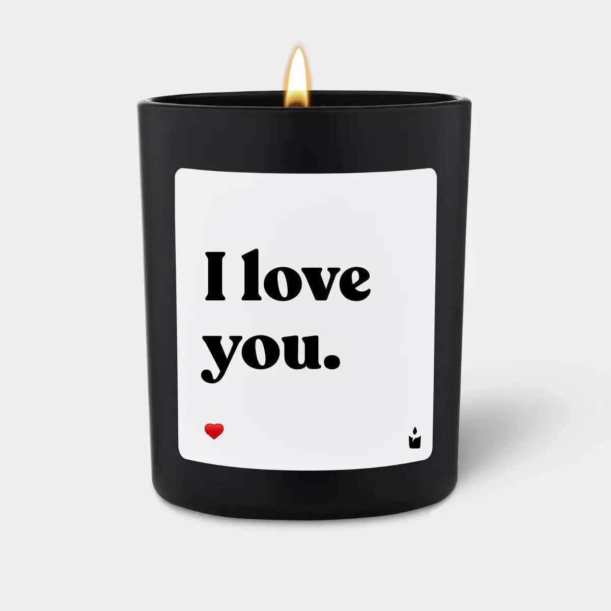 Duftkerze Schwarz Flowery I love you. von ChattyCandles