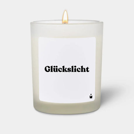 Duftkerze Weiss Woody Glückslicht von ChattyCandles