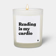 Duftkerze Weiss Flowery Reading is my cardio von ChattyCandles