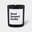Duftkerze Schwarz Woody Read banned books von guteszeug.ch