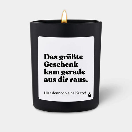 Duftkerze Schwarz Woody Das größte Geschenk kam gerade aus dir raus. Hier dennoch eine Kerze! von ChattyCandles