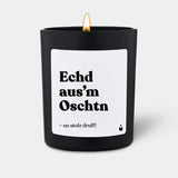Duftkerze Schwarz Woody Echd aus’m Oschtn von ChattyCandles