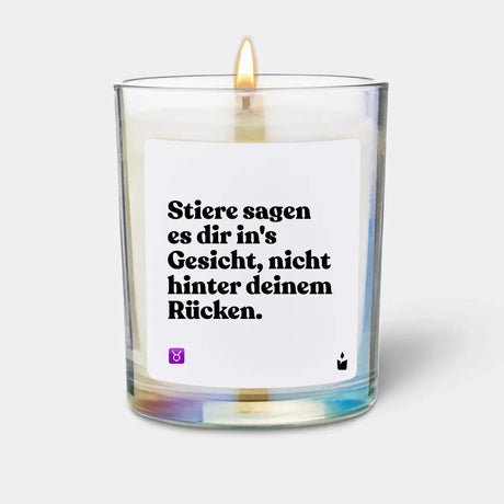 Duftkerze Rainbow Woody Stiere sagen es dir in's Gesicht, nicht hinter deinem Rücken. von ChattyCandles