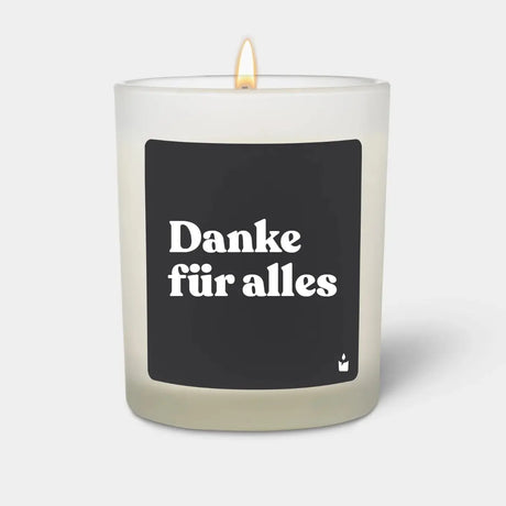 Duftkerze Weiss Woody Danke für alles von ChattyCandles