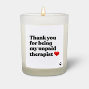 Duftkerze Weiss Flowery Thank you for being my unpaid therapist von ChattyCandles