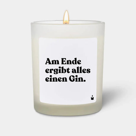 Duftkerze Weiss Woody Am Ende ergibt alles einen Gin. von ChattyCandles