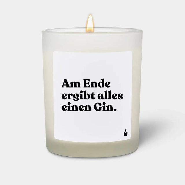 Duftkerze Weiss Woody Am Ende ergibt alles einen Gin. von ChattyCandles