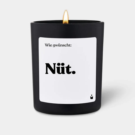 Duftkerze Schwarz Woody Wie gwünscht: Nüt. von ChattyCandles