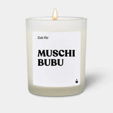 Duftkerze Weiss Woody MUSCHI BUBU von ChattyCandles