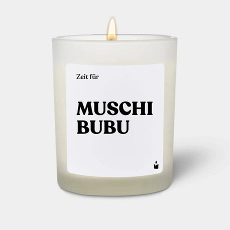 Duftkerze Weiss Woody MUSCHI BUBU von ChattyCandles