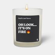 Duftkerze Weiss Flowery Dad's last nerve is on fire von ChattyCandles