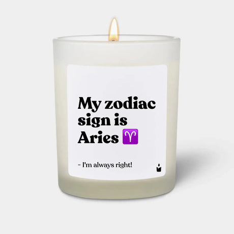 Duftkerze Weiss Woody My zodiac sign is Aries - I'm always right! von ChattyCandles
