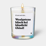 Duftkerze Rainbow Flowery S'Lebe isch härt. Wenigstens häsch kei hässlichi Chind! von ChattyCandles