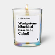 Duftkerze Rainbow Flowery S'Lebe isch härt. Wenigstens häsch kei hässlichi Chind! von ChattyCandles