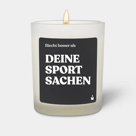Duftkerze Weiss Woody Riecht besser als deine Sportsachen von ChattyCandles