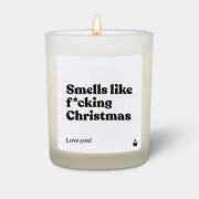Duftkerze Weiss Flowery Smells like f*cking Christmas von ChattyCandles