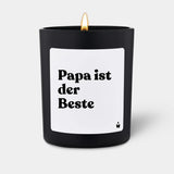 Duftkerze Schwarz Flowery Papa ist der Beste von ChattyCandles