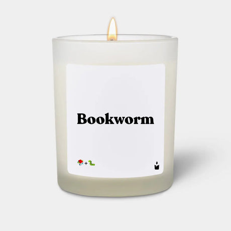 Duftkerze Weiss Flowery Bookworm von ChattyCandles