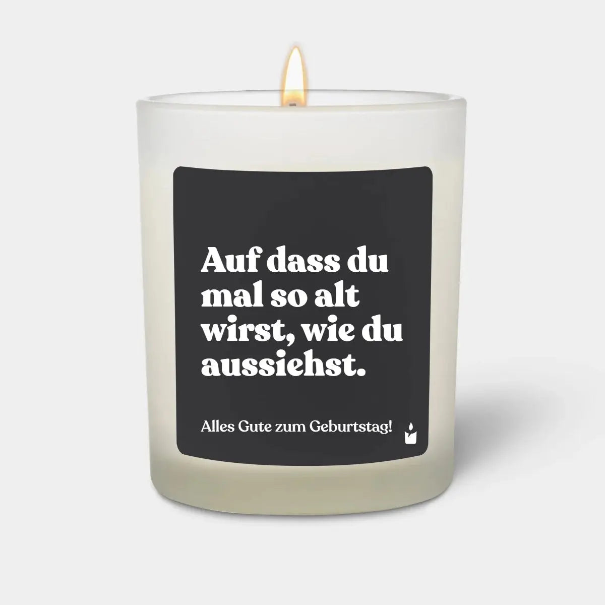 Duftkerze Weiss Woody Auf dass du mal so alt wirst, wie du aussiehst. von ChattyCandles
