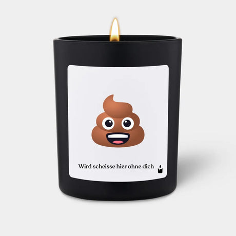 Duftkerze Schwarz Woody Wird scheisse hier ohne dich von ChattyCandles