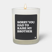 Duftkerze Weiss Woody Sorry you had to raise my brother von ChattyCandles