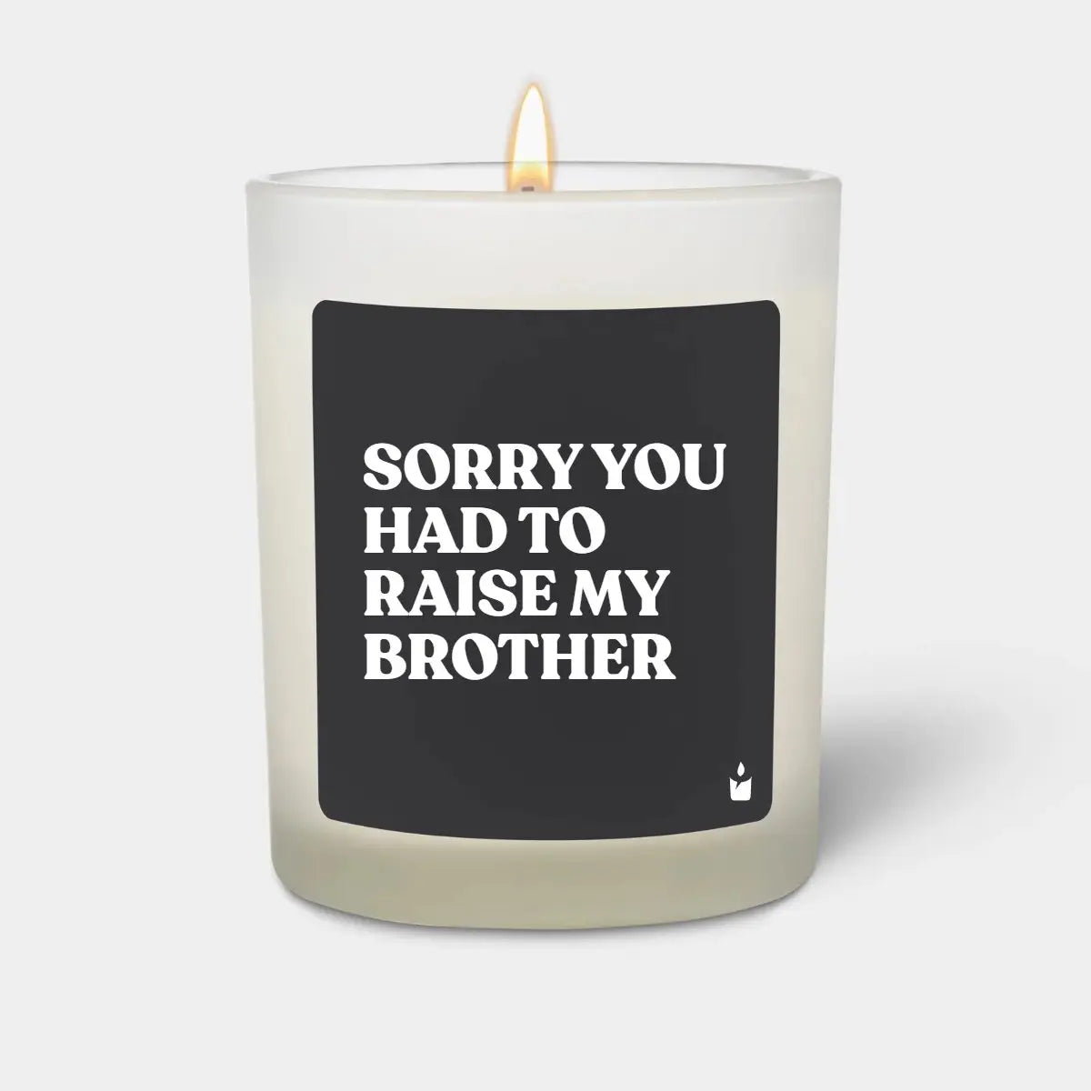 Duftkerze Weiss Woody Sorry you had to raise my brother von ChattyCandles