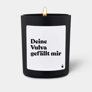 Duftkerze Schwarz Woody Deine Vulva gefällt mir von ChattyCandles