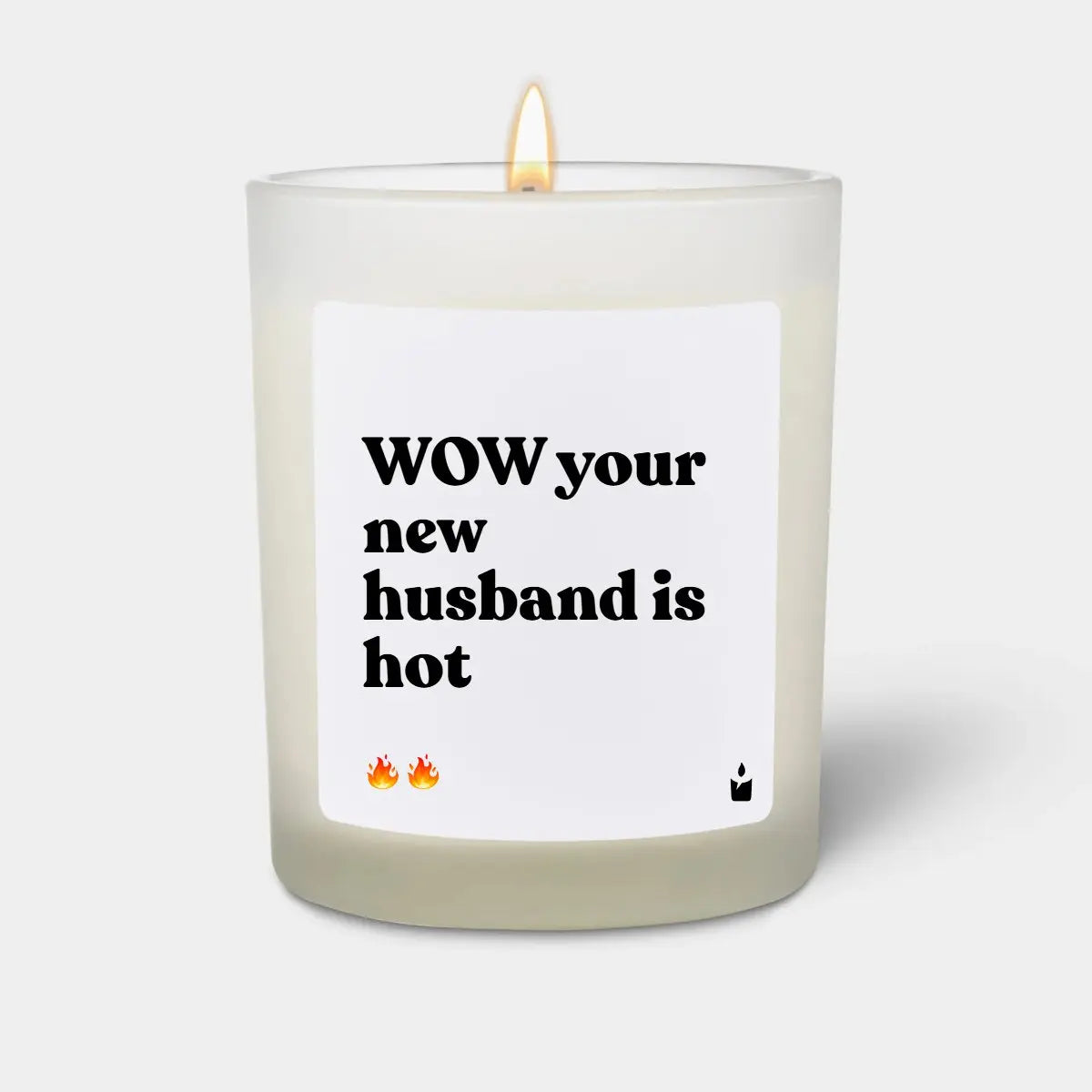 Duftkerze Weiss Flowery Wow your new husband is hot von ChattyCandles