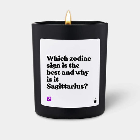 Duftkerze Schwarz Flowery Which zodiac sign is the best and why is it Sagittarius? von ChattyCandles
