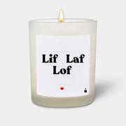 Duftkerze Weiss Woody Lif Laf Lof von ChattyCandles