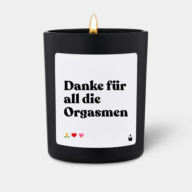 Duftkerze Schwarz Woody Danke für all die Orgasmen von ChattyCandles