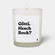Duftkerze Weiss Flowery Götti. Hesch Bock? von ChattyCandles