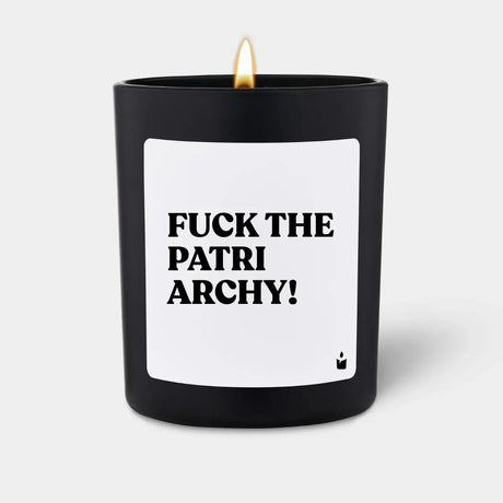Duftkerze Schwarz Woody Fuck the Patriarchy! von ChattyCandles