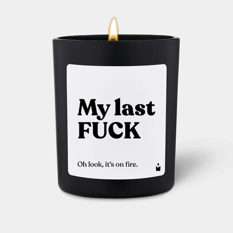 Duftkerze Schwarz Woody My last FUCK - Oh look, it's on fire. von ChattyCandles