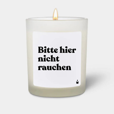 Duftkerze Weiss Woody Bitte hier nicht rauchen von ChattyCandles