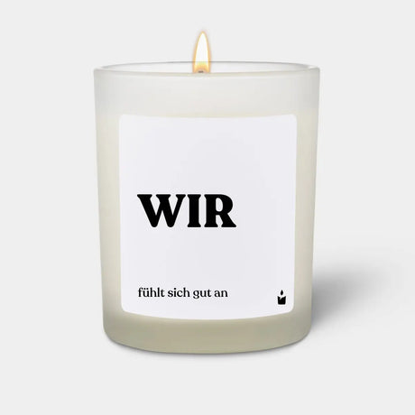 Duftkerze Weiss Woody Wir. Fühlt sich gut an. von ChattyCandles