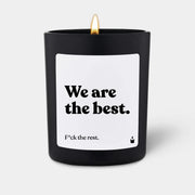 Duftkerze Schwarz Woody We are the best. von ChattyCandles